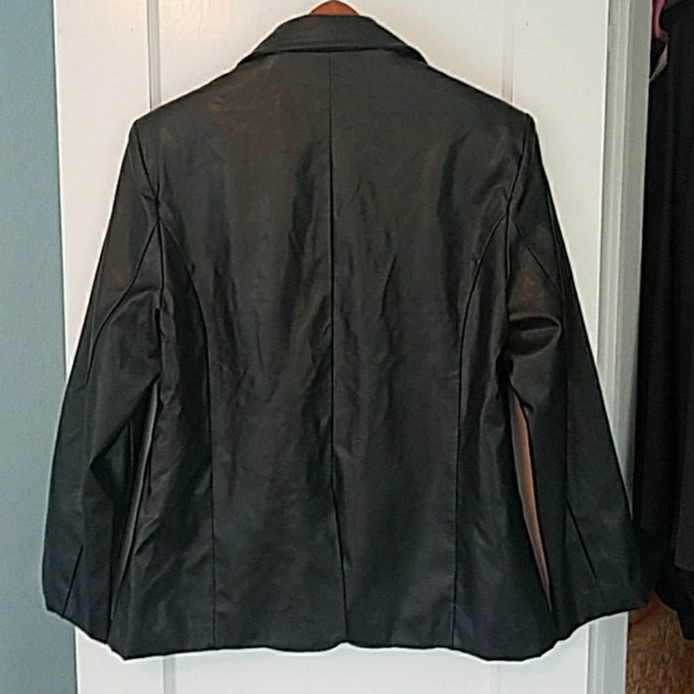 Mountain Lake - Faux Leather Jacket-Women's Petite - Picture 4 of 7